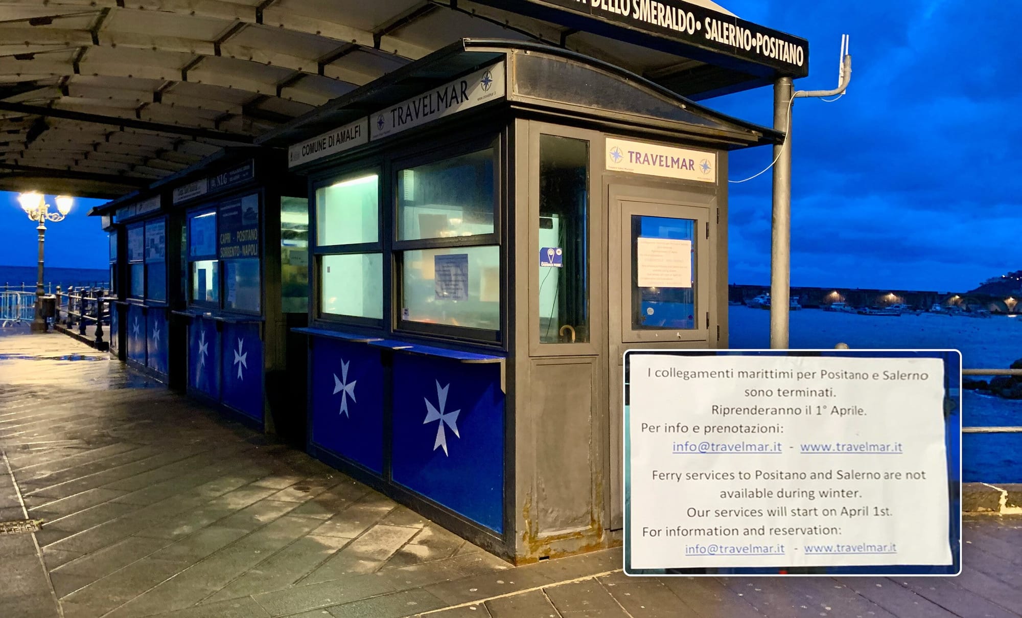 Расписание паромов в Амальфи, Салерно и Позитано 2019-2020