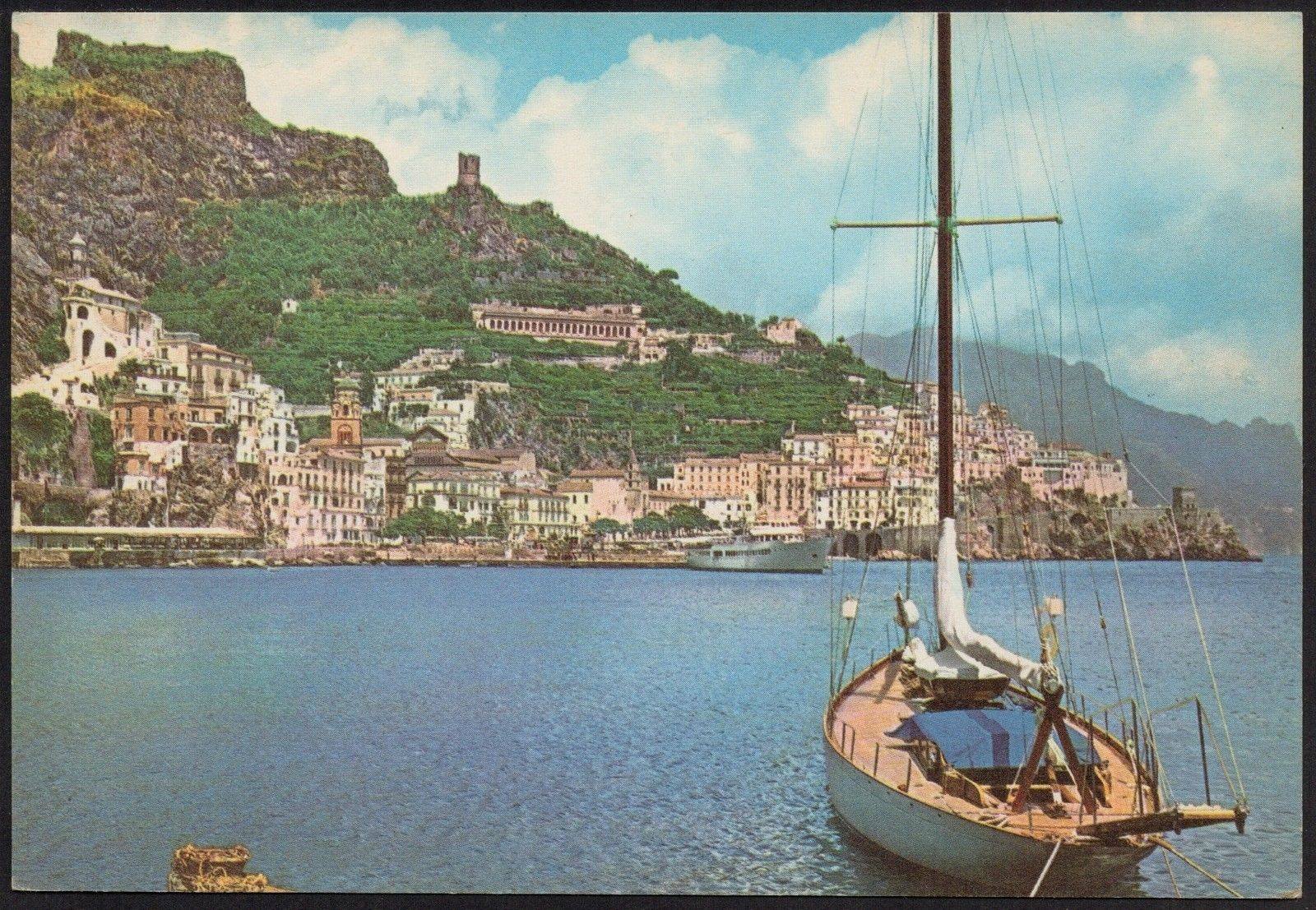 The yacht leaves Amalfi port 1954.