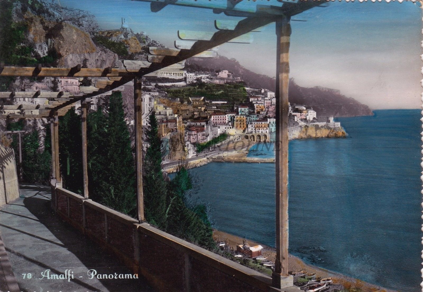 View of Amalfi from the terrace of the present Grand Hotel Convento 1953.