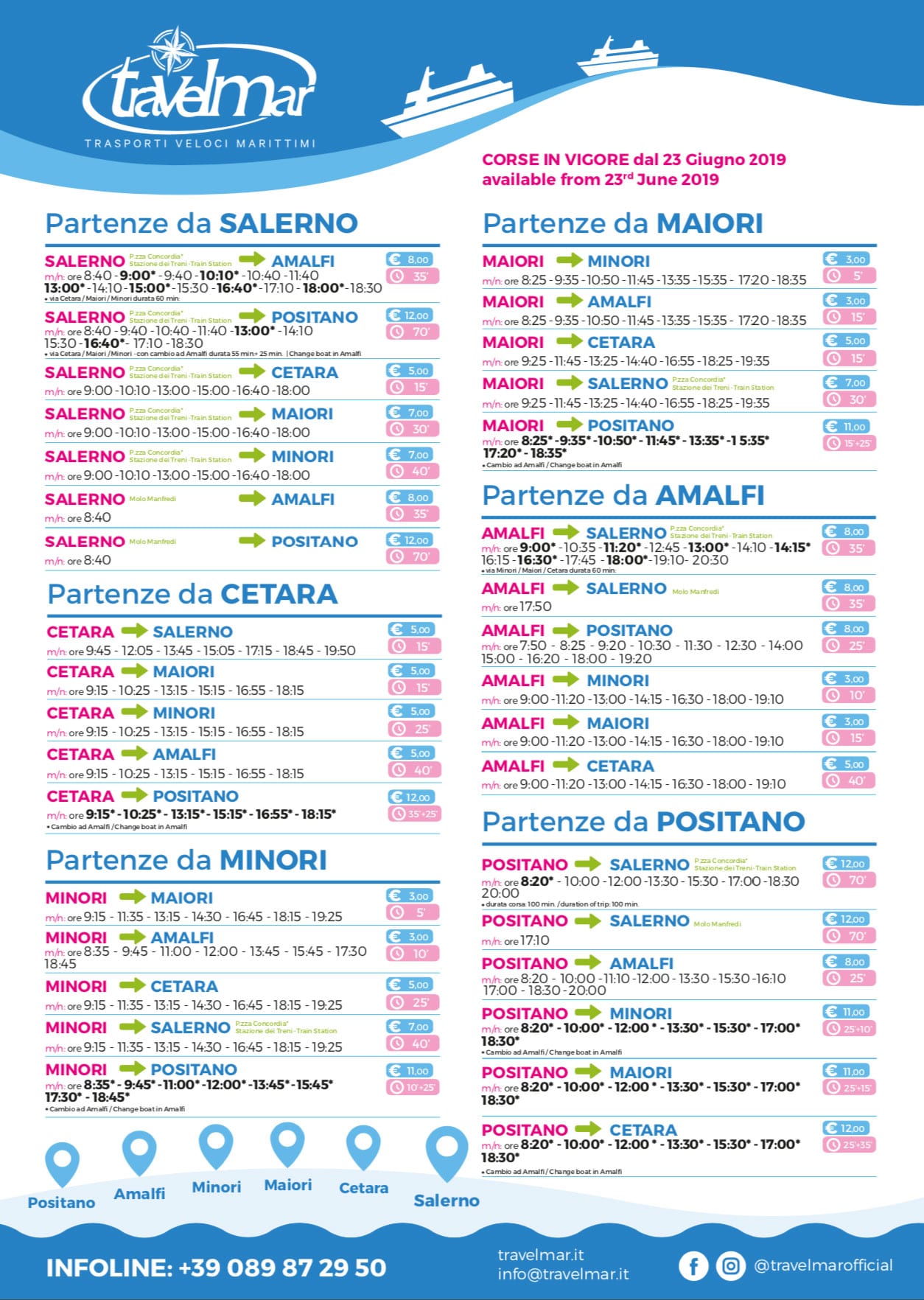 timetables Amalfi ferry